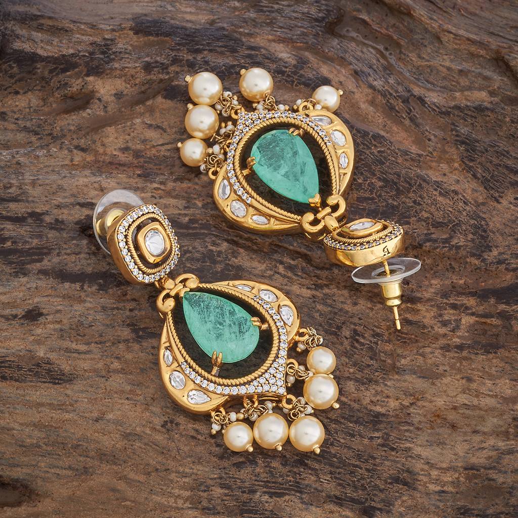 Kushal'S Fashion Jewellery Victorian Plated Party Kundan Drop Earrings - 178299 : 426864