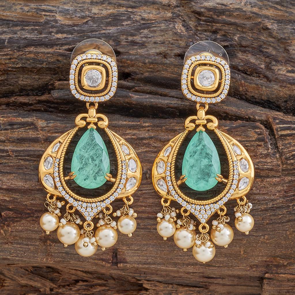 Kushal'S Fashion Jewellery Victorian Plated Party Kundan Drop Earrings - 178299 : 426864