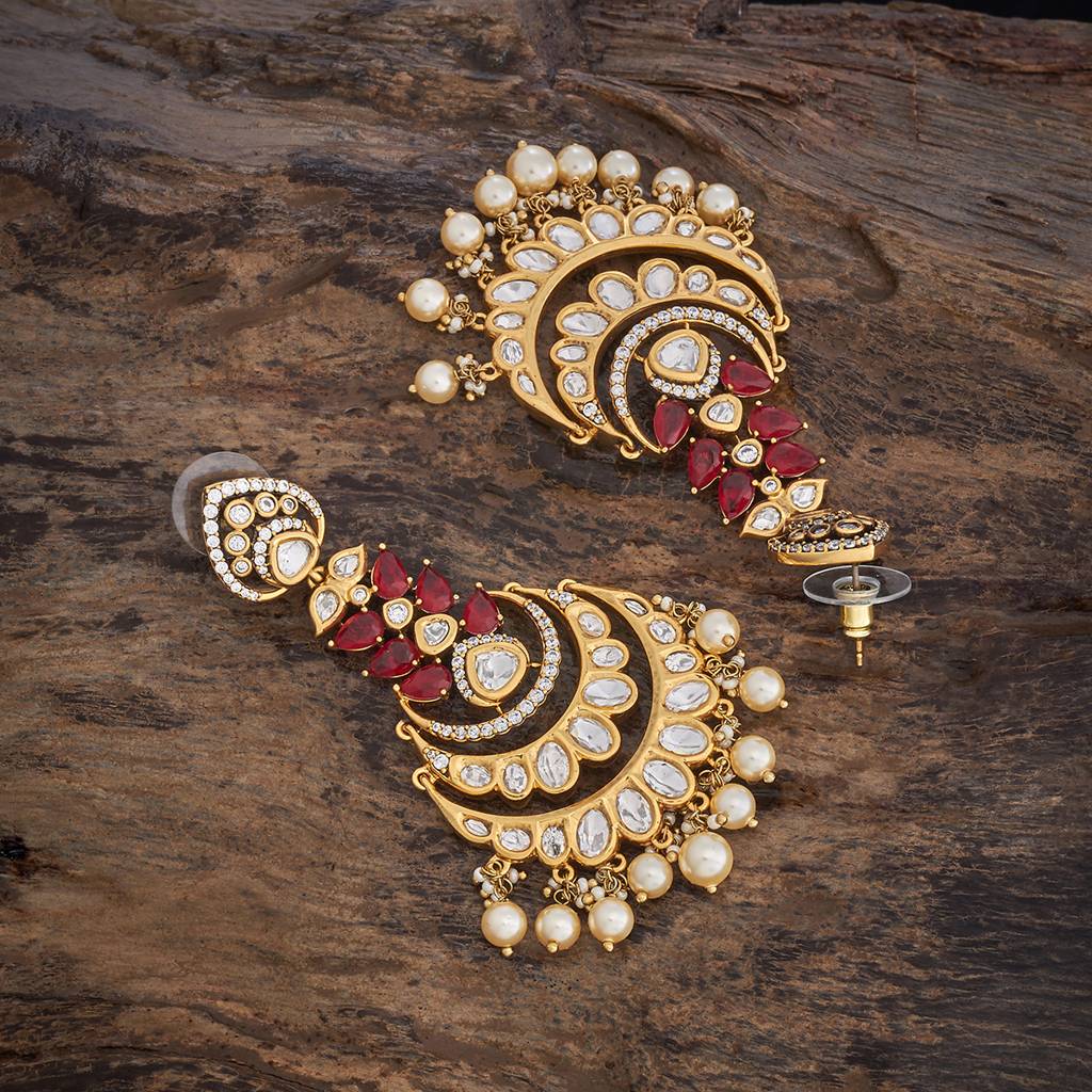 Kushal'S Fashion Jewellery Victorian Plated Party Kundan Drop Earrings - 178300 : 426865