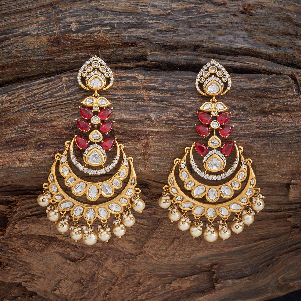 Kushal'S Fashion Jewellery Victorian Plated Party Kundan Drop Earrings - 178300 : 426865