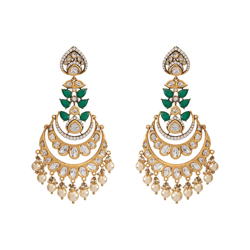 Kushal'S Fashion Jewellery Victorian Plated Party Kundan Drop Earrings - 178300 : 426866