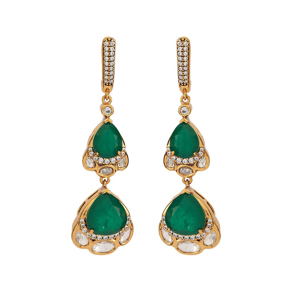 Kushal'S Fashion Jewellery Victorian Plated Party Kundan Drop Earrings - 178313 : 426877