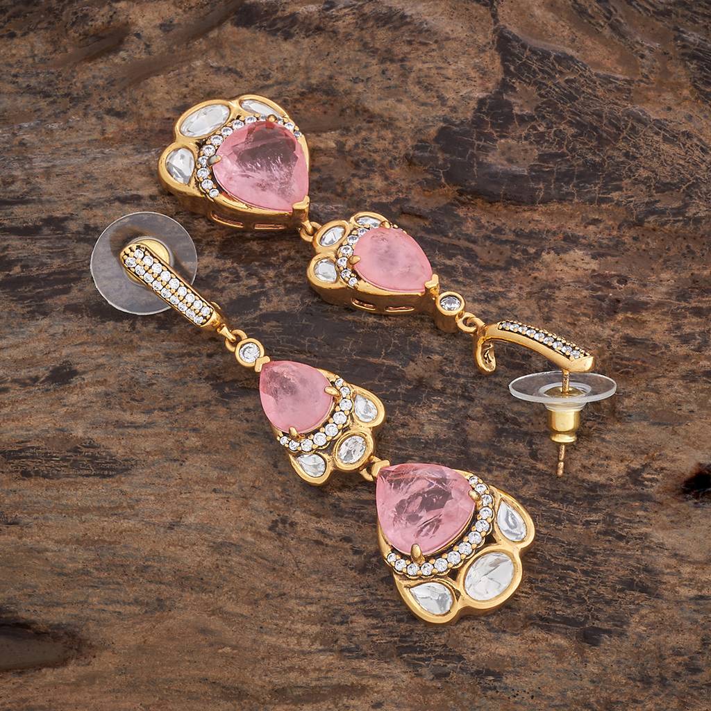 Kushal'S Fashion Jewellery Victorian Plated Party Kundan Drop Earrings - 178313 : 426878