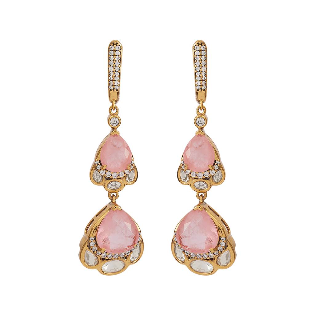 Kushal'S Fashion Jewellery Victorian Plated Party Kundan Drop Earrings - 178313 : 426878