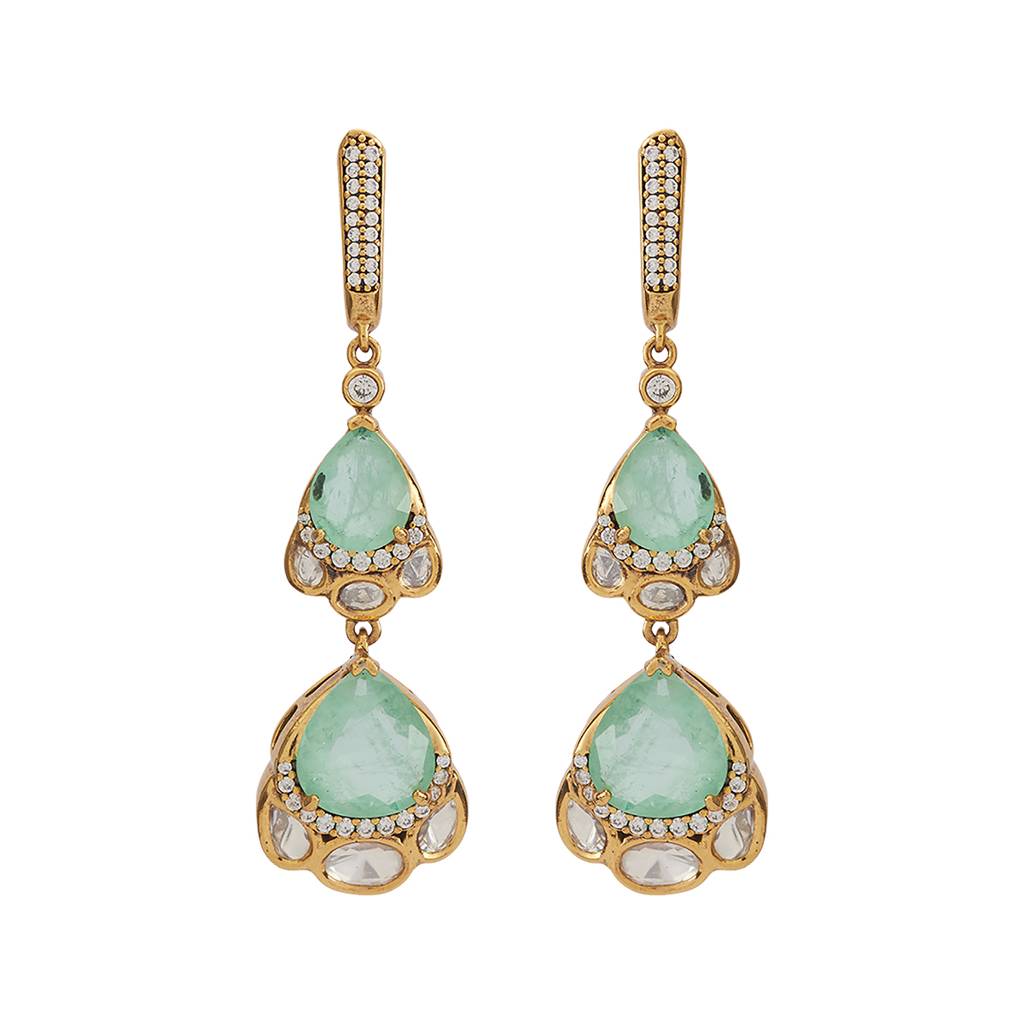Kushal'S Fashion Jewellery Victorian Plated Party Kundan Drop Earrings - 178313 : 426879