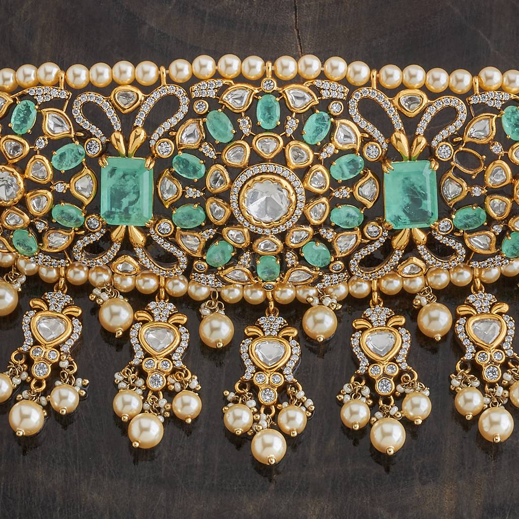 Kushal'S Fashion Jewellery Mint Party Kundan Jewellery Set - 426972 : 426972