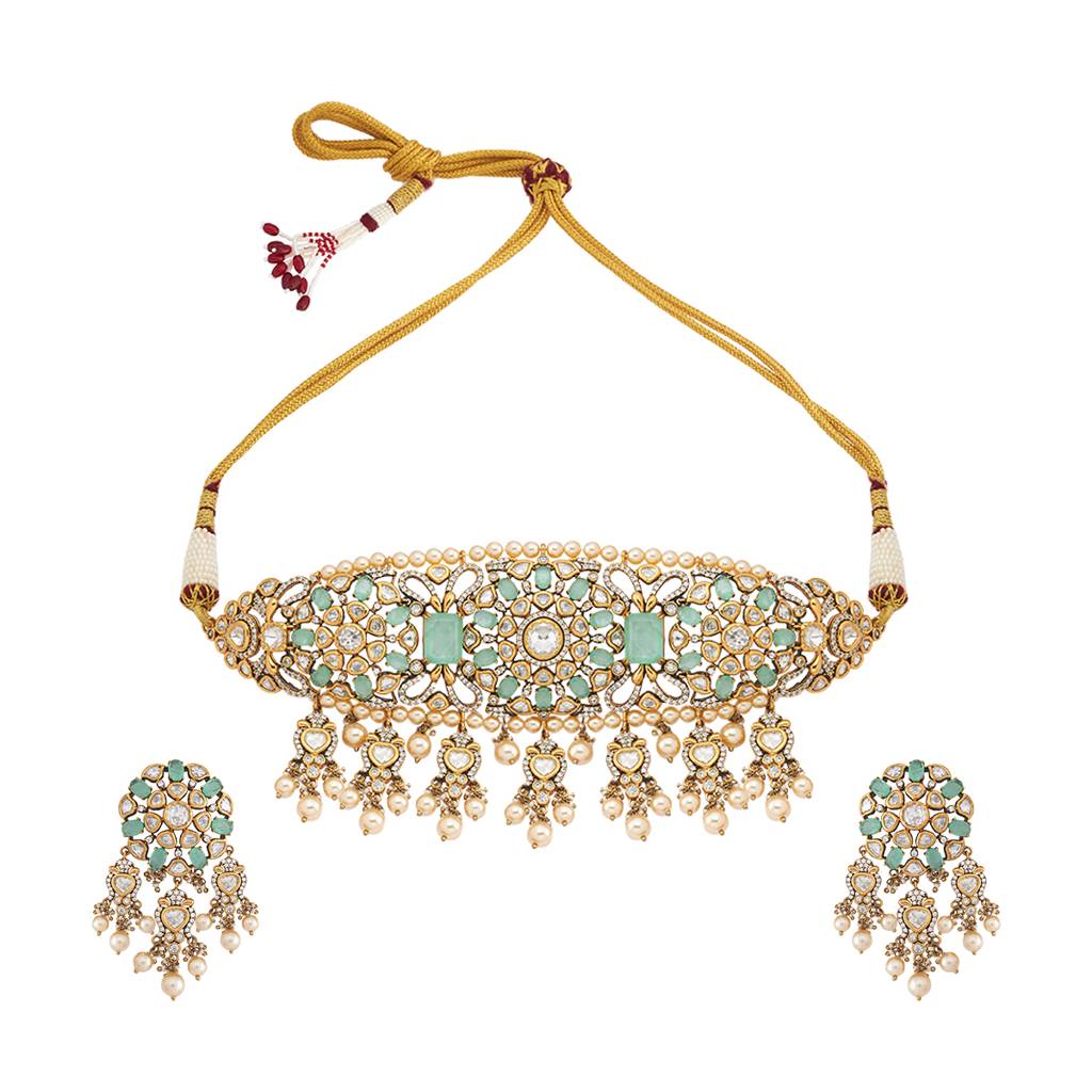 Kushal'S Fashion Jewellery Mint Party Kundan Jewellery Set - 426972 : 426972