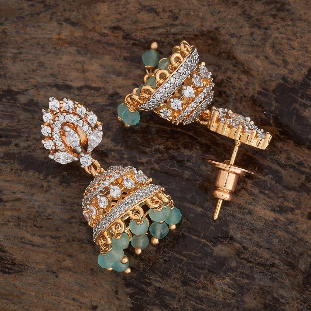 Kushal'S Fashion Jewellery Rhodium-Plated Party Zircon Jhumkas - 178427 : 427323