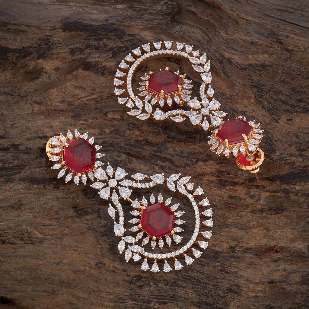 Kushal'S Fashion Jewellery Rhodium-Plated Party Zircon Drop Earrings - 178428 : 427214