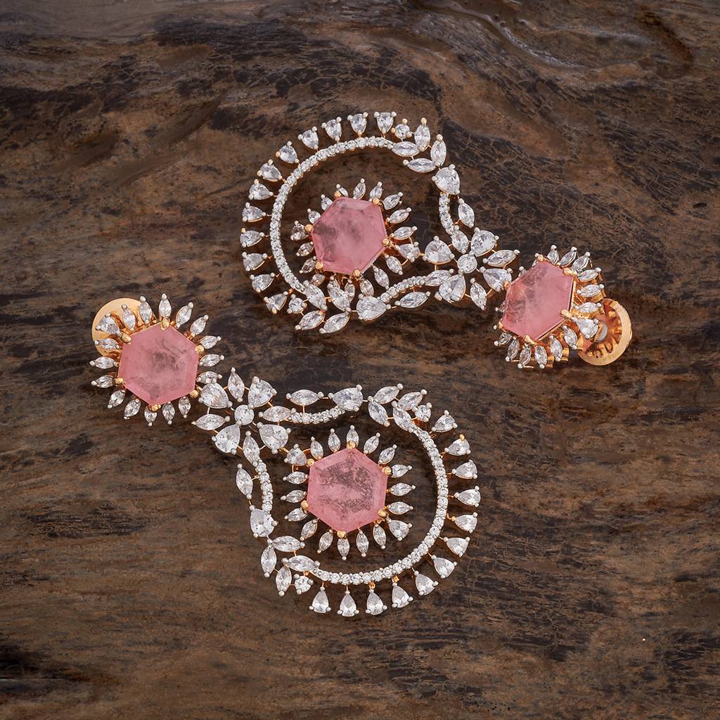 Kushal'S Fashion Jewellery Rhodium-Plated Party Zircon Drop Earrings - 178428 : 427216