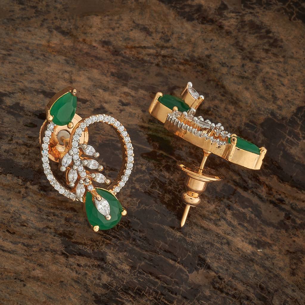 Kushal'S Fashion Jewellery Rhodium-Plated Party Zircon Studs - 178455 : 427257