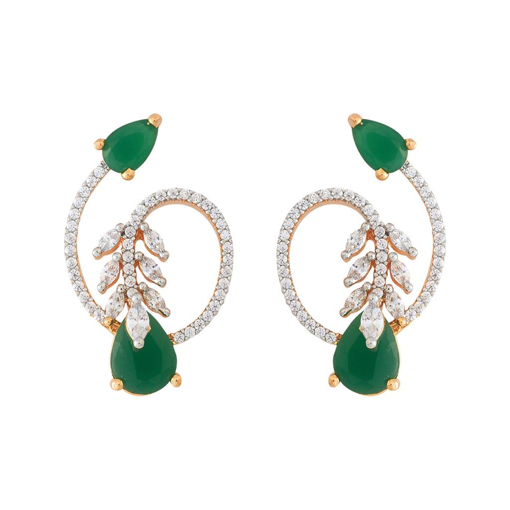 Kushal'S Fashion Jewellery Rhodium-Plated Party Zircon Studs - 178455 : 427257