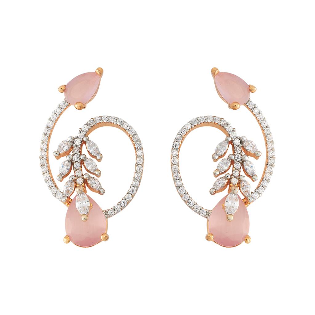 Kushal'S Fashion Jewellery Rhodium-Plated Party Zircon Studs - 178455 : 427258