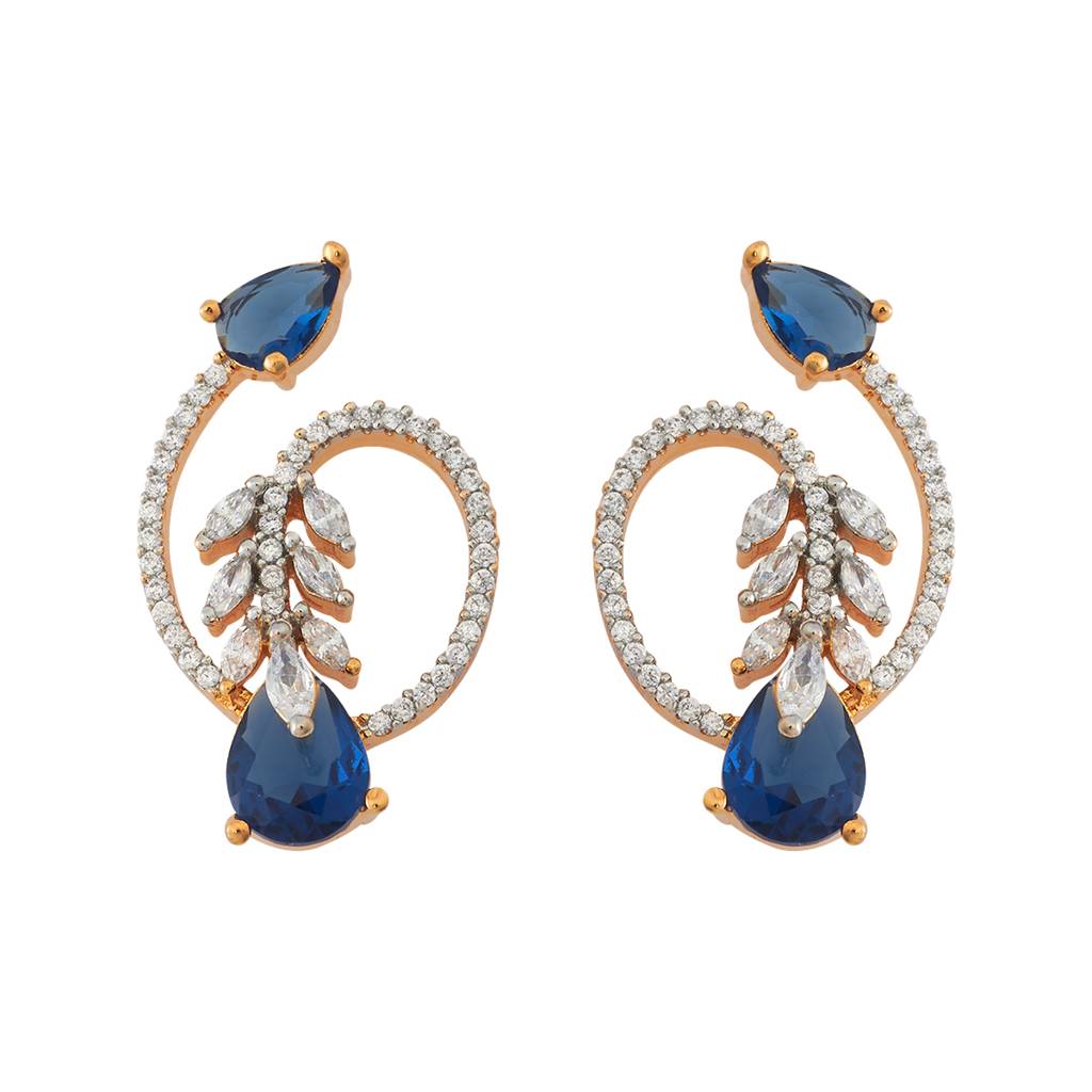 Kushal'S Fashion Jewellery Rhodium-Plated Party Zircon Studs - 178455 : 427259