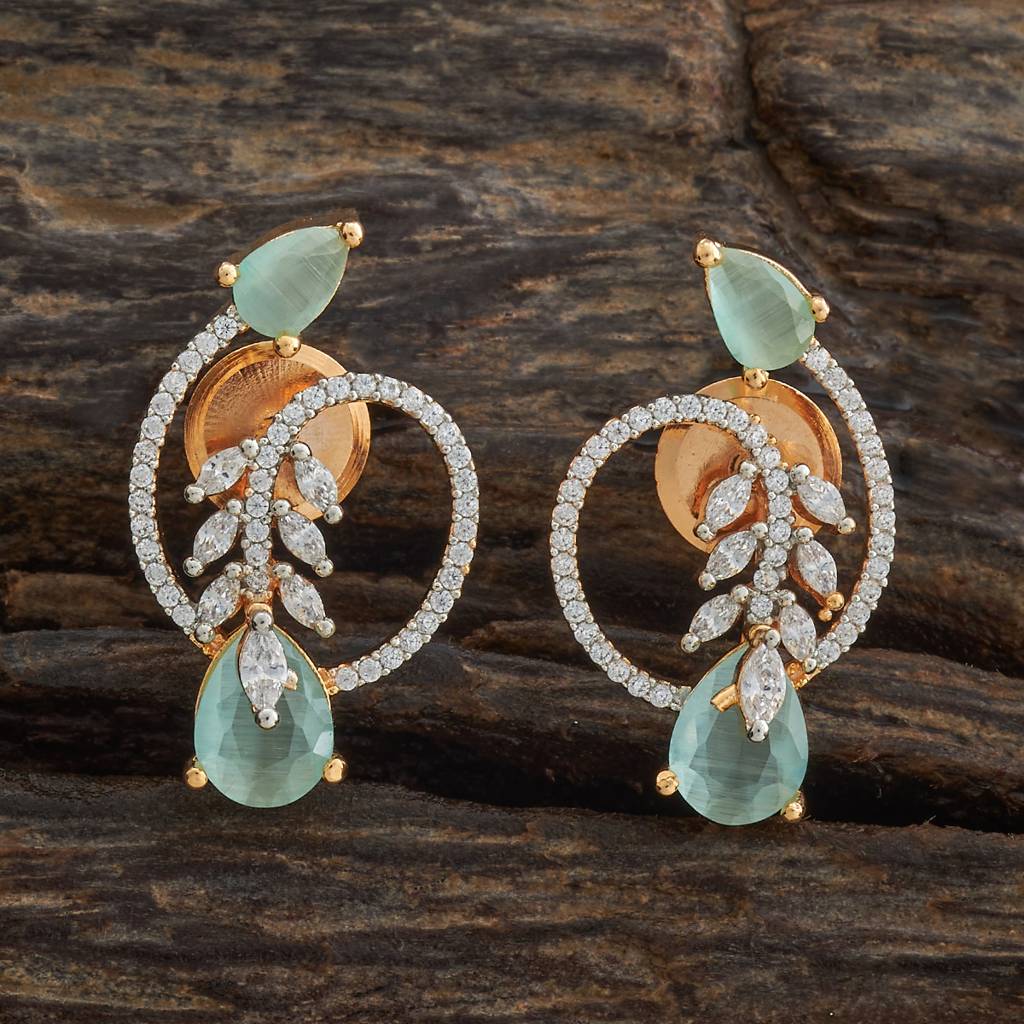 Kushal'S Fashion Jewellery Rhodium-Plated Party Zircon Studs - 178455 : 427260