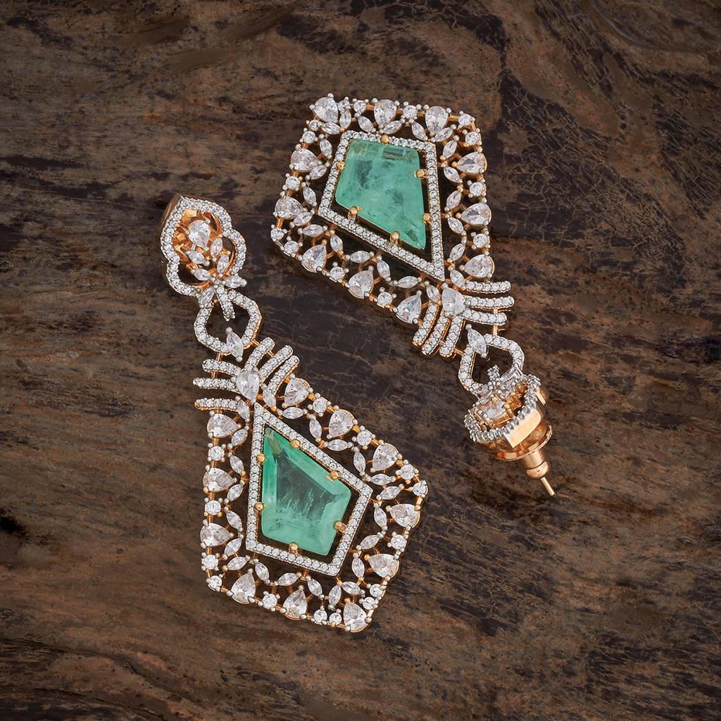 Kushal'S Fashion Jewellery Rhodium-Plated Party Zircon Drop Earrings - 178486 : 427359