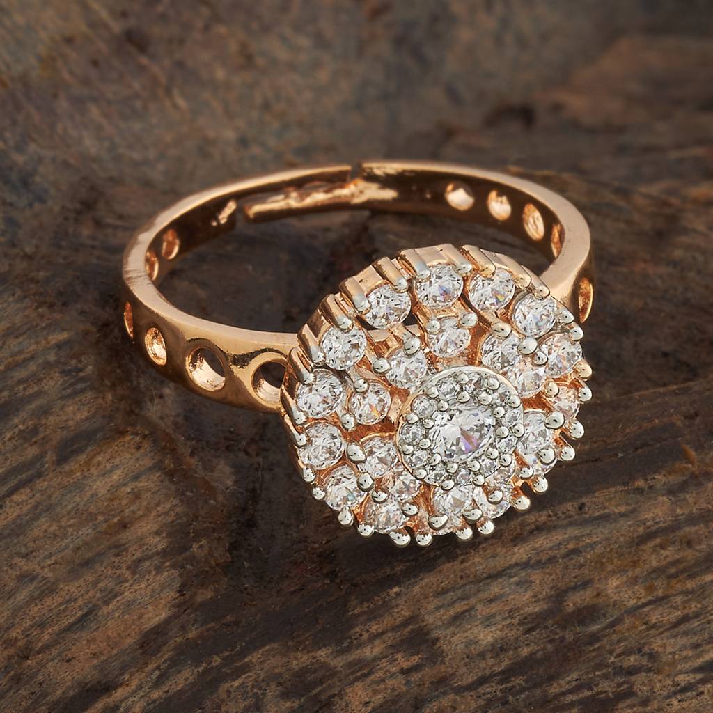 Kushal'S Fashion Jewellery Ruby Gold-Plated Party Zircon Finger Ring - 427483 : 427483