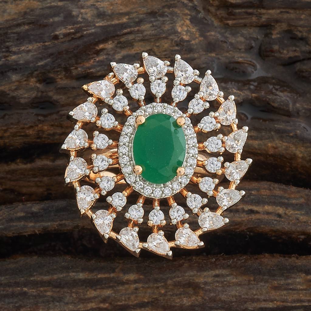 Kushal'S Fashion Jewellery Gold-Plated Party Zircon Finger Ring - 178517 : 427487