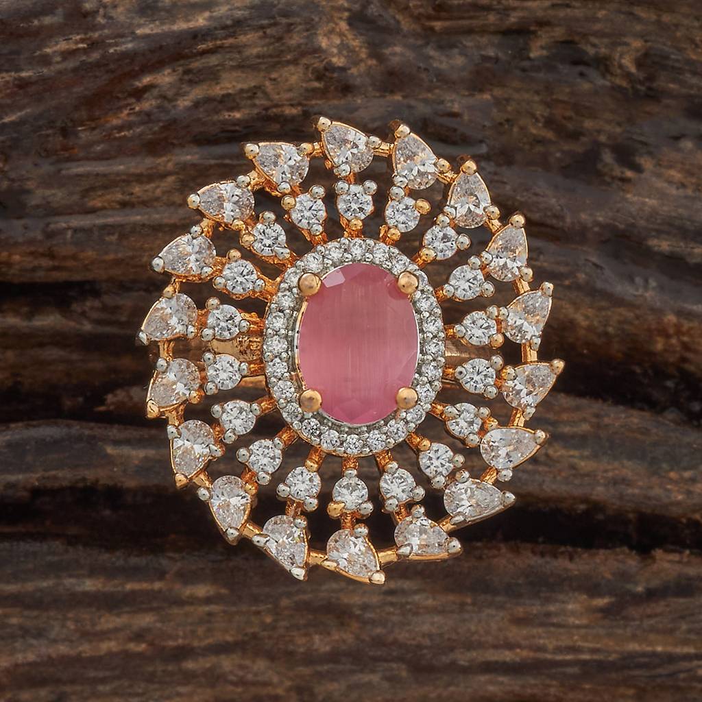 Kushal'S Fashion Jewellery Gold-Plated Party Zircon Finger Ring - 178517 : 427488