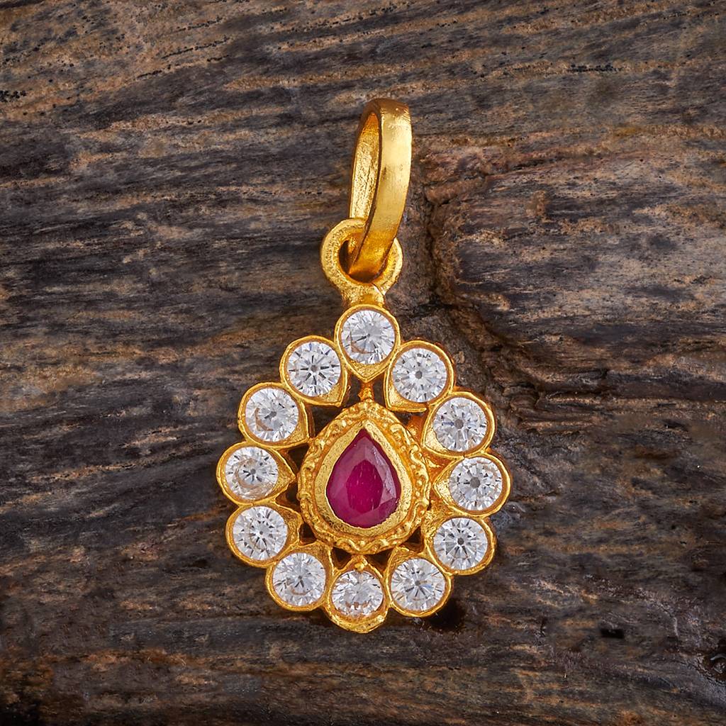 Kushal'S Fashion Jewellery Gold-Plated Ethnic 92.5 Pure Silver Temple Pendant Set - 178551 : 427550