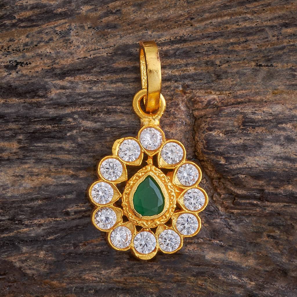 Kushal'S Fashion Jewellery Gold-Plated Ethnic 92.5 Pure Silver Temple Pendant Set - 178551 : 427551