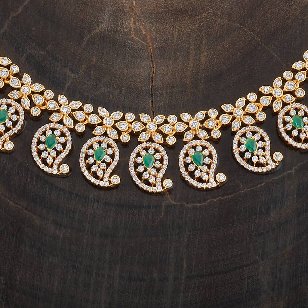 Kushal'S Fashion Jewellery Gold-Plated Western Zircon Necklace - 178610 : 427649