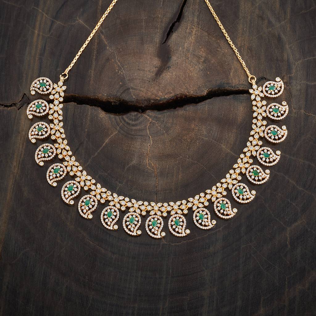 Kushal'S Fashion Jewellery Gold-Plated Western Zircon Necklace - 178610 : 427649