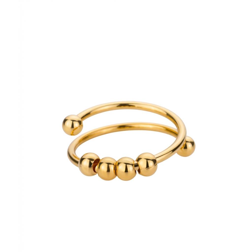 18K Gold Plated Anti-Stress Fidget Ring : RJFSRG46