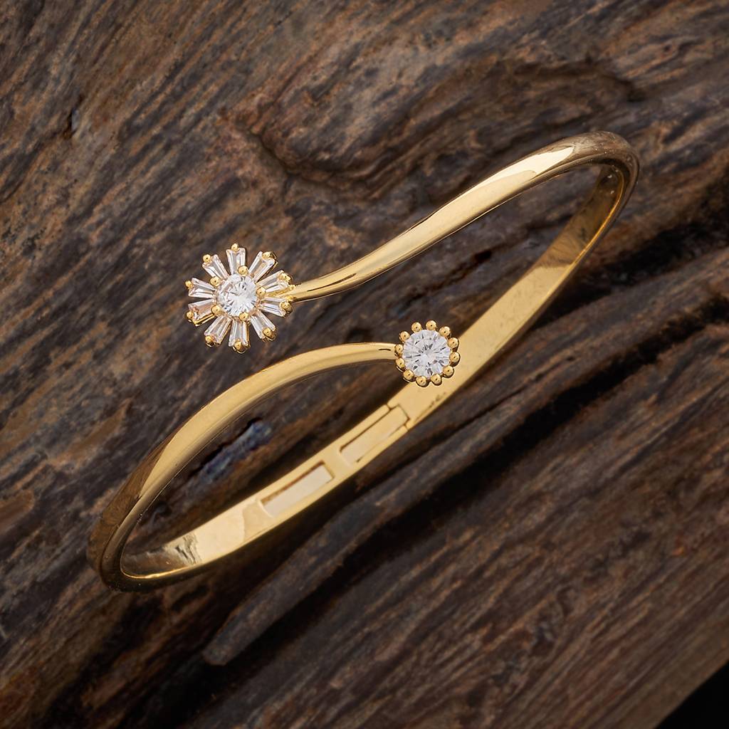 Kushal'S Fashion Jewellery-Plated Party Zircon Kada - 178722 : 427873