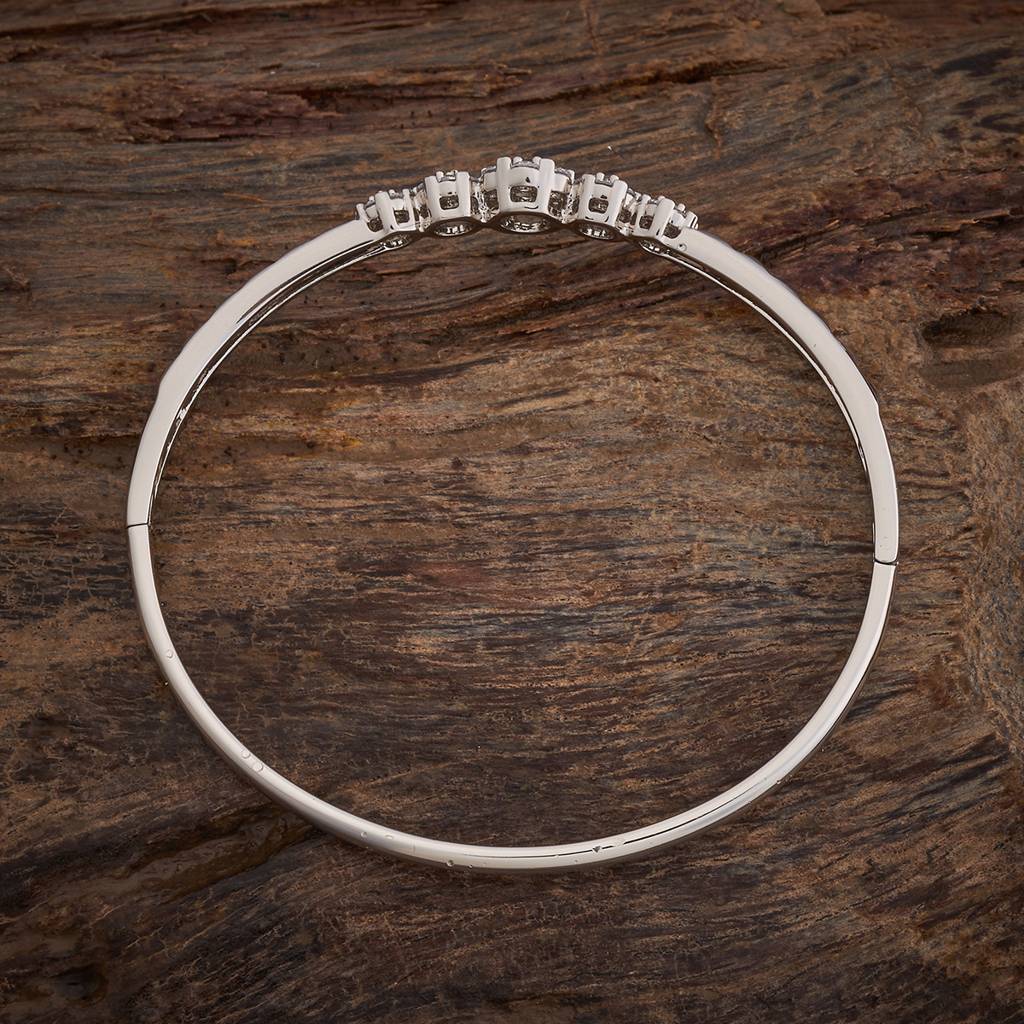 Kushal'S Fashion Jewellery White Rhodium-Plated Party Zircon Kada - 428986 : 428986
