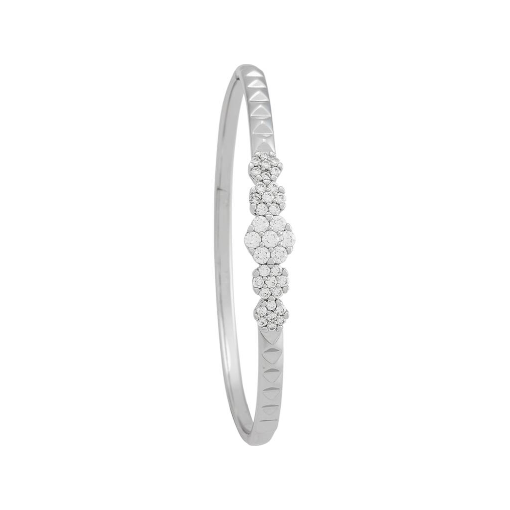 Kushal'S Fashion Jewellery White Rhodium-Plated Party Zircon Kada - 428986 : 428986