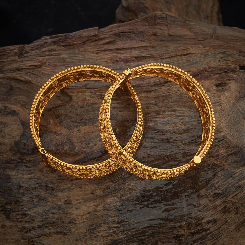 Kushal'S Fashion Jewellery Gold-Plated Ethnic Antique Bangle For Women - 179464 : 429436