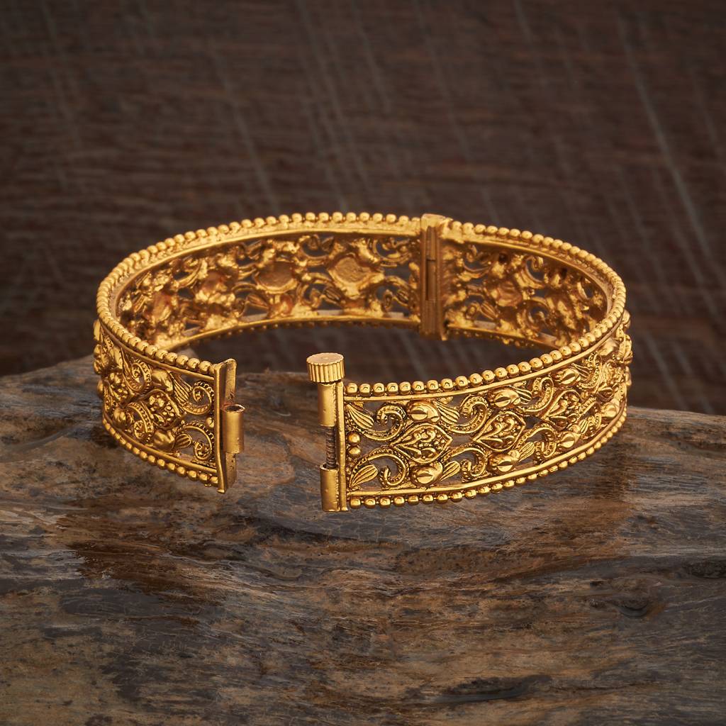 Kushal'S Fashion Jewellery Gold-Plated Ethnic Antique Bangle For Women - 179464 : 429436