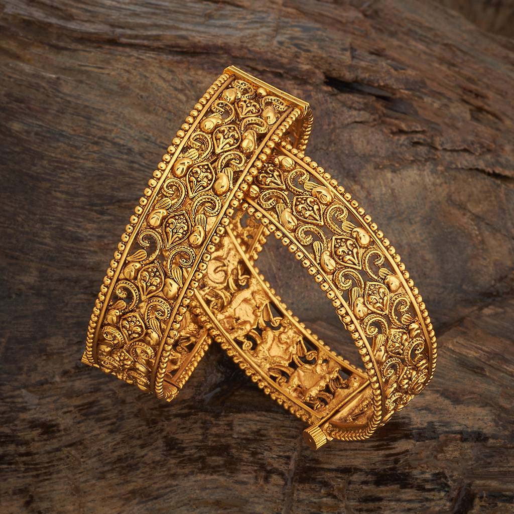 Kushal'S Fashion Jewellery Gold-Plated Ethnic Antique Bangle For Women - 179464 : 429436