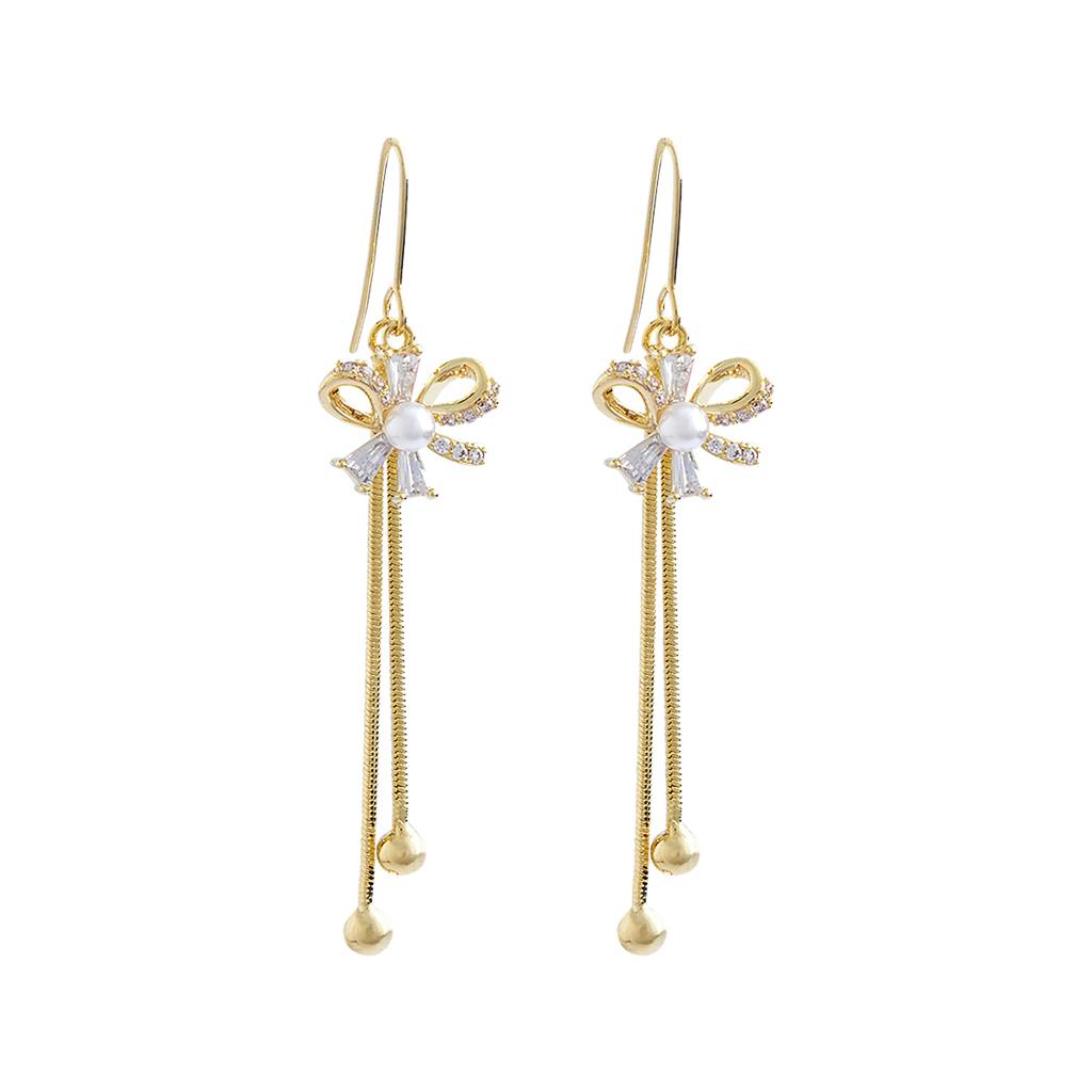 Kushal'S Fashion Jewellery Pearl Gold-Plated Party Trendy Zircon Earring - 430092 : 430092