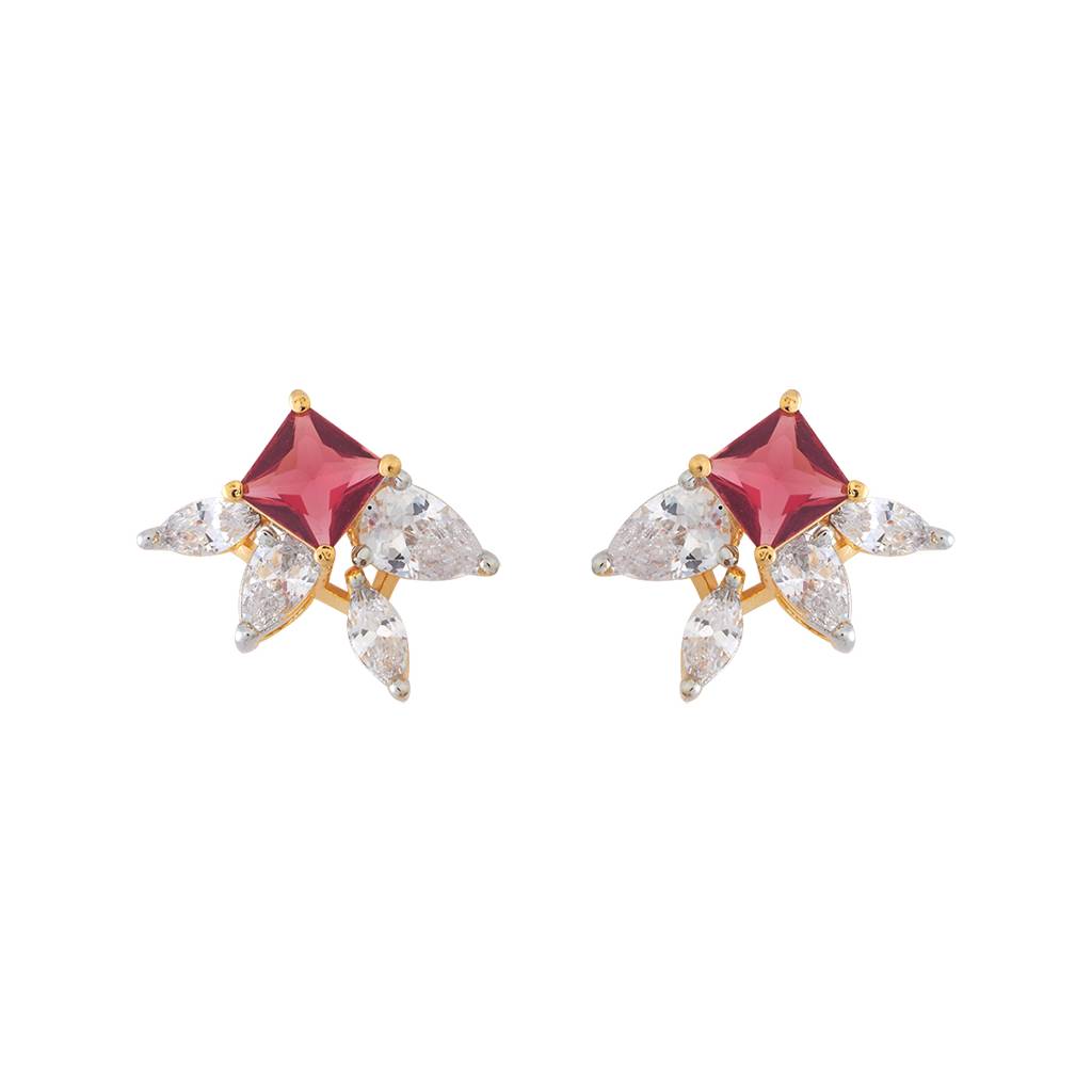 Kushal'S Fashion Jewellery Rhodium-Plated Party Zircon Studs - 179904 : 430259