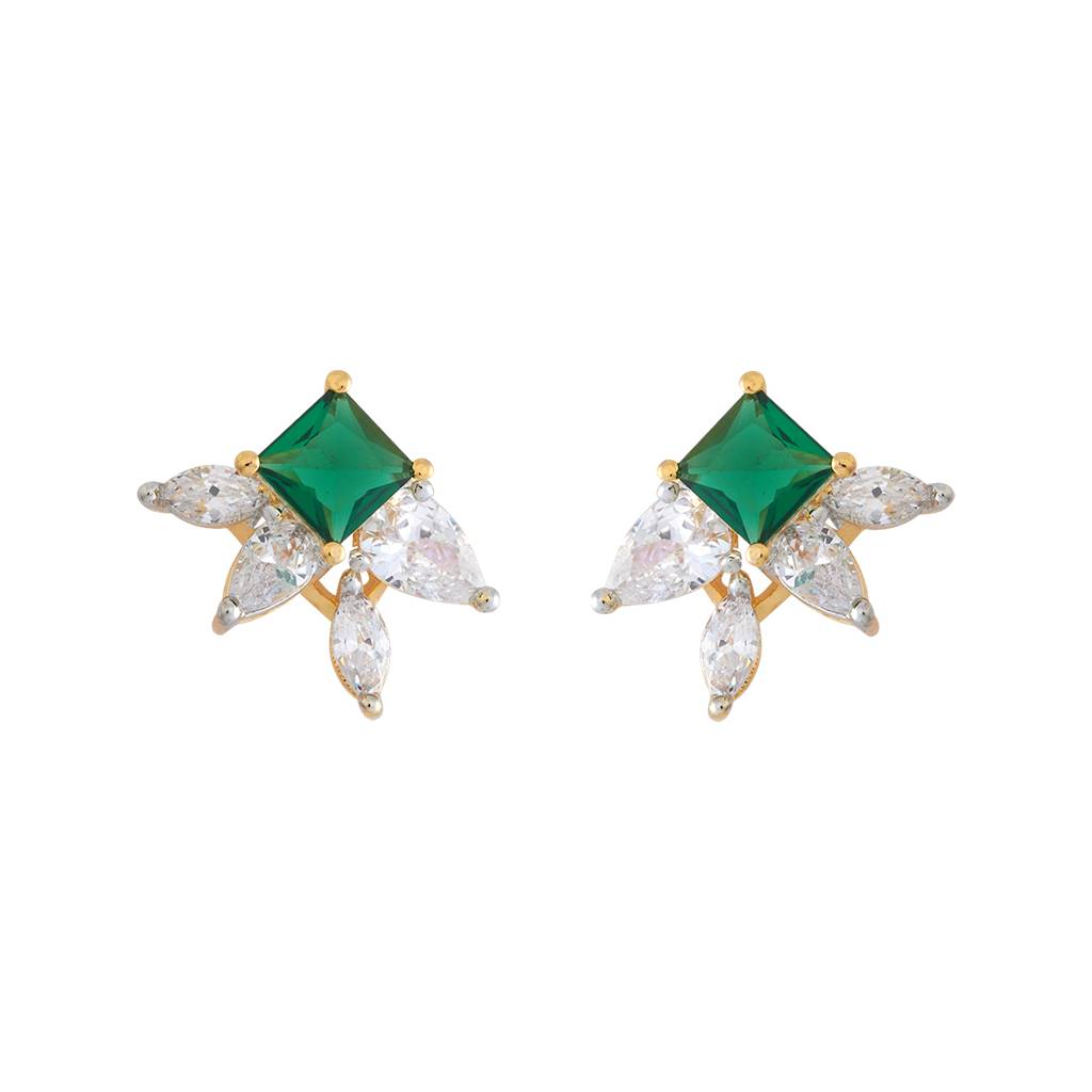 Kushal'S Fashion Jewellery Rhodium-Plated Party Zircon Studs - 179904 : 430260