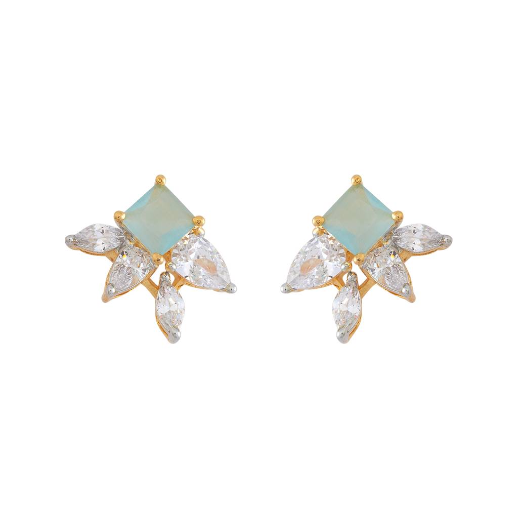 Kushal'S Fashion Jewellery Rhodium-Plated Party Zircon Studs - 179904 : 430263
