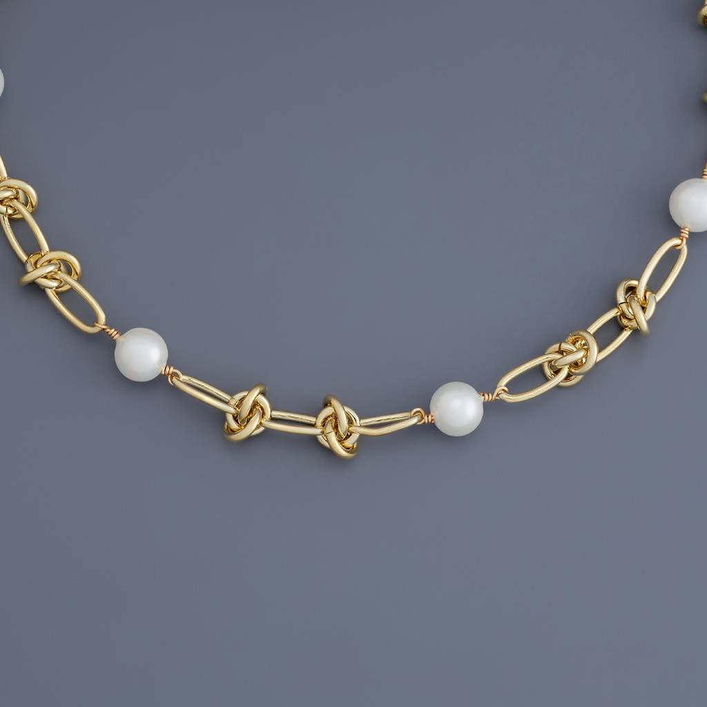 Kushal'S Fashion Jewellery Pearl Gold-Plated Party Trendy Necklace - 430182 : 430182