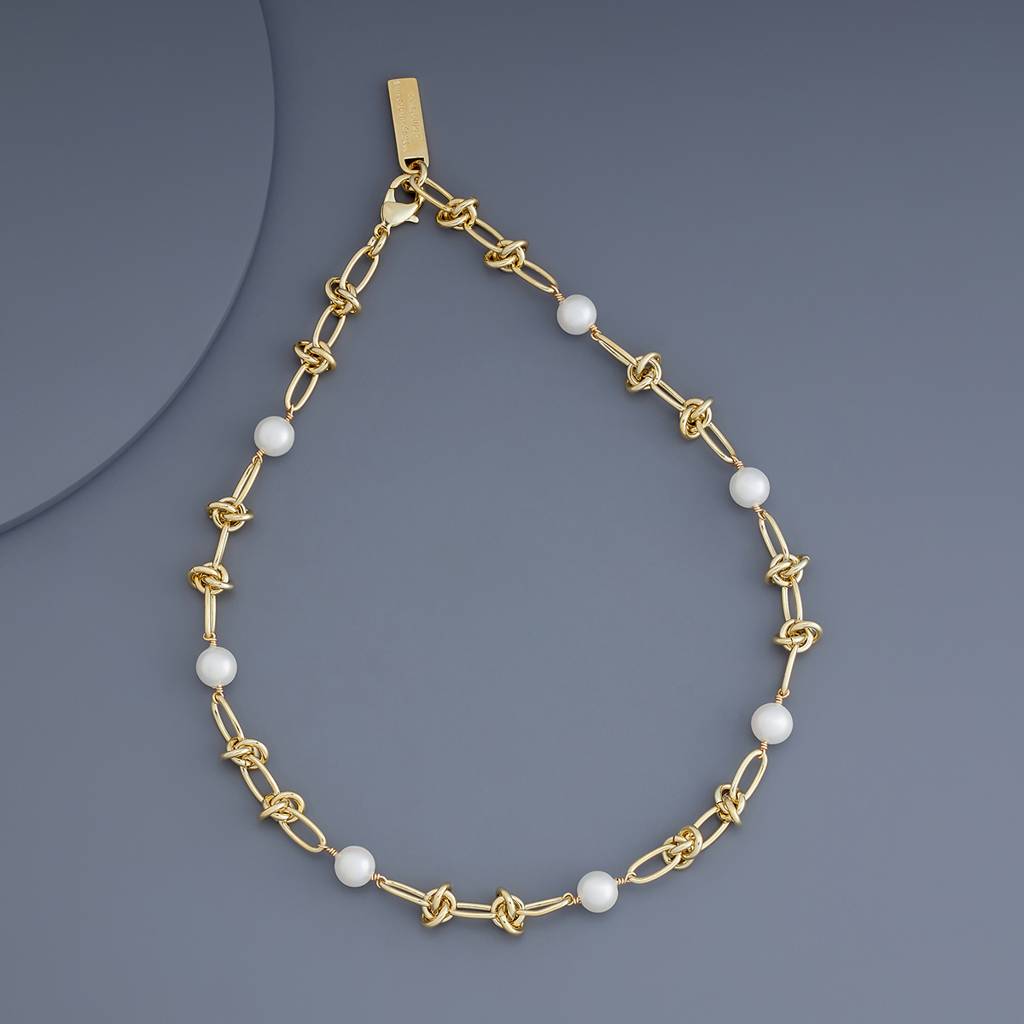 Kushal'S Fashion Jewellery Pearl Gold-Plated Party Trendy Necklace - 430182 : 430182
