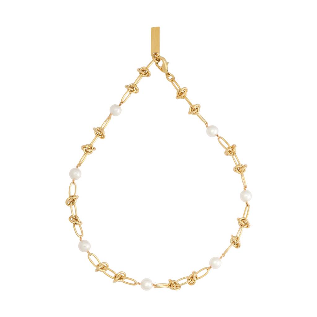 Kushal'S Fashion Jewellery Pearl Gold-Plated Party Trendy Necklace - 430182 : 430182