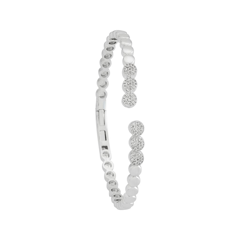 Kushal'S Fashion Jewellery White Rhodium-Plated Party Zircon Kada - 430194 : 430194