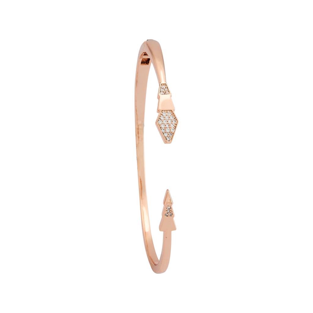 Kushal'S Fashion Jewellery White Rose Gold-Plated Party Zircon Kada - 430198 : 430198