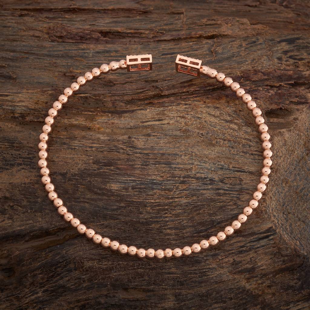 Kushal'S Fashion Jewellery White Rose Gold-Plated Party Zircon Kada - 430200 : 430200