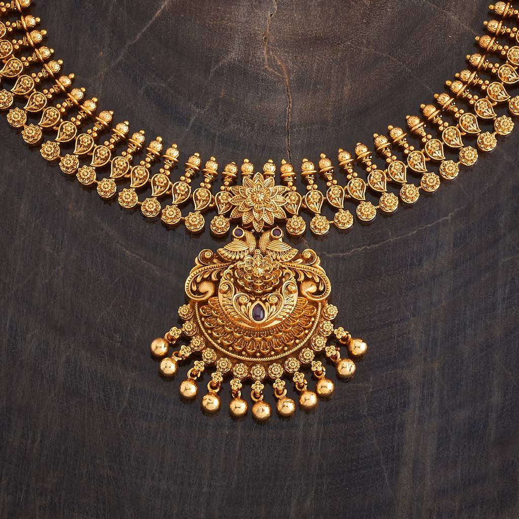 Kushal'S Fashion Jewellery Ruby Gold-Plated Ethnic Antique Jewellery Set - 430210 : 430210
