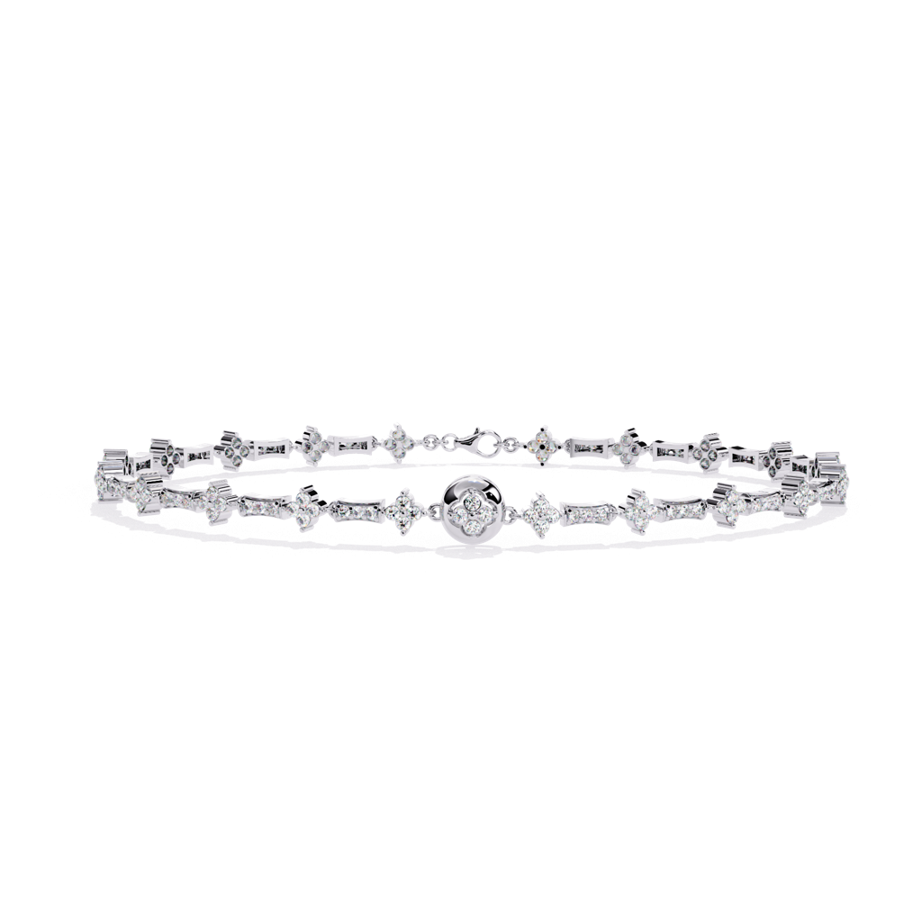0.82Ct Round Lab Grown Diamond Tennis Bracelet : ZY-001