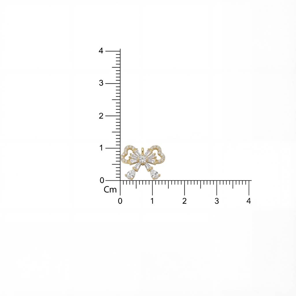 Korean Crystal Bow Necklace : YUFSNL202