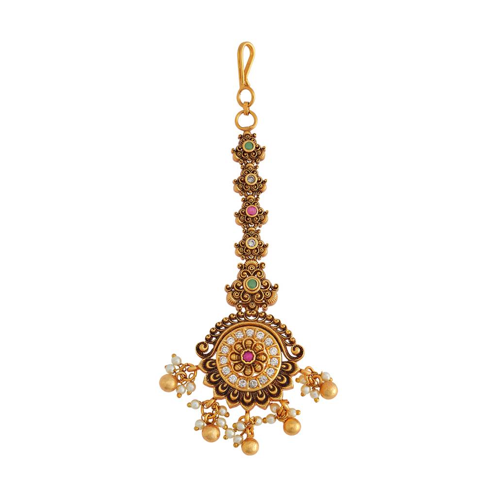 Kushal'S Fashion Jewellery-Plated Ethnic Antique Tikka - 180030 : 430472