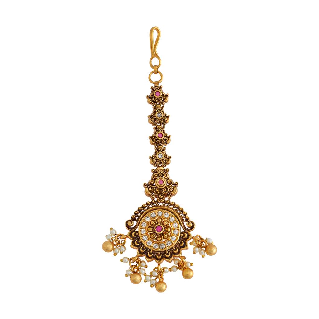 Kushal'S Fashion Jewellery-Plated Ethnic Antique Tikka - 180030 : 430473