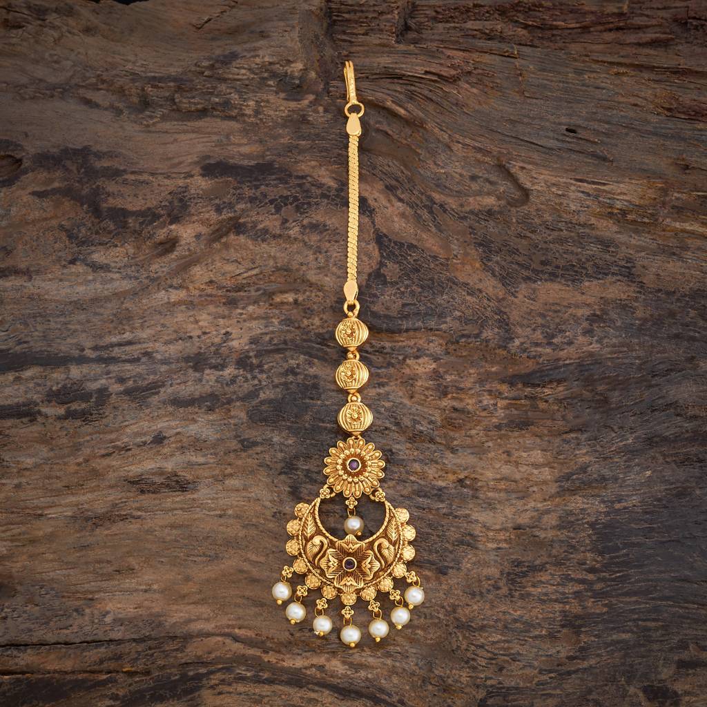 Kushal'S Fashion Jewellery Ruby Gold-Plated Ethnic Antique Tikka - 430474 : 430474